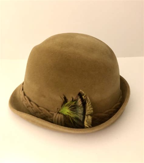 Sovereign Stetson Vintage Wool Felt Hat With Feather Tan Etsy