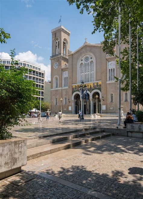 Exterior Of Metropolitan Greek Orthodox Cathedral In Athens Editorial