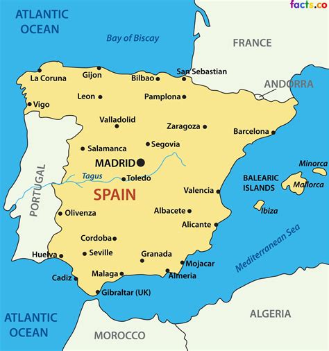 Mapa Da Espanha Com Cidades Edulearn