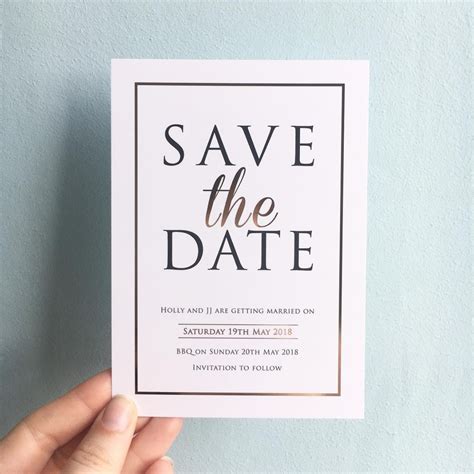 Modern Gold Save The Dates With Gold Foil Designed By Rodo Creative