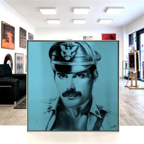 White Light Gallery Pop Art Alu Mini Macho Man Freddie Mercury Aqua By Louis Sidoli At