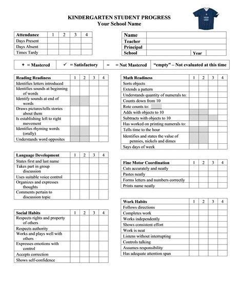 Kindergarten Report Cards Kindergarten Assessment Homeschool