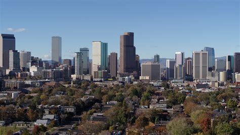 57k Stock Footage Aerial Video Of Skyscrapers In Downtown Denver