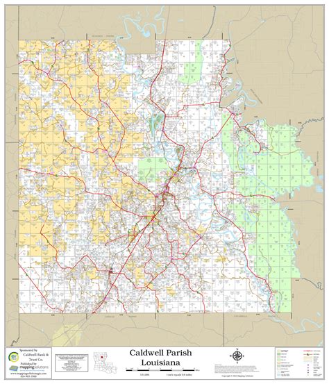 Caldwell Parish Louisiana 2022 Wall Map Mapping Solutions