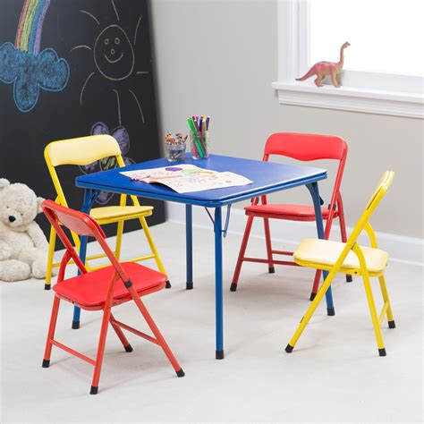 Showtime Childrens Folding Table And Chair Set Multi Color Kids