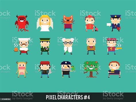 Pixel Characters Stock Illustration Download Image Now Istock