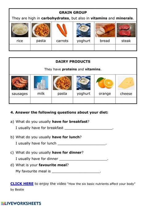 Nutrition 7 Food And Nutrition Worksheet Reading Food Labels Food