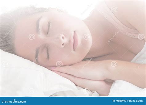 Woman Sleeping Stock Image Image Of Dreaming Pillow