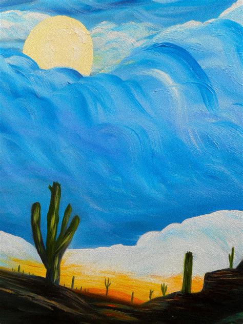 Desert Full Moon 2 Southwest Art Painting By Kathy Symonds Pixels
