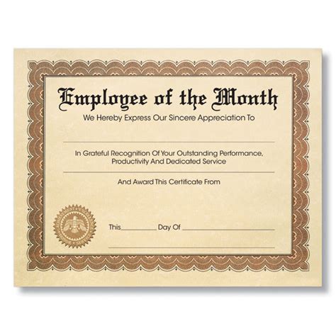 Crystal star employee of the year award. Personalized Parchment Award Certificates with Seal
