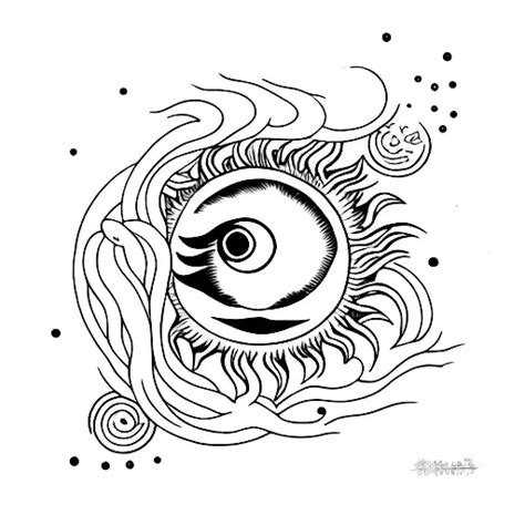 Minimalist Sun Moon Eye Tattoo Idea Blackink Ai