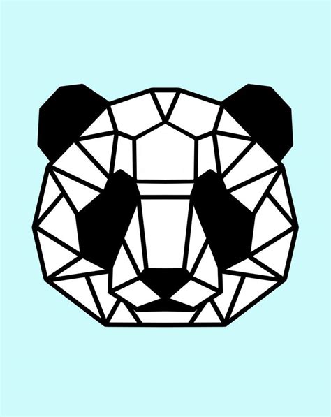 Geometric Panda Digital Art By Jms Pixels