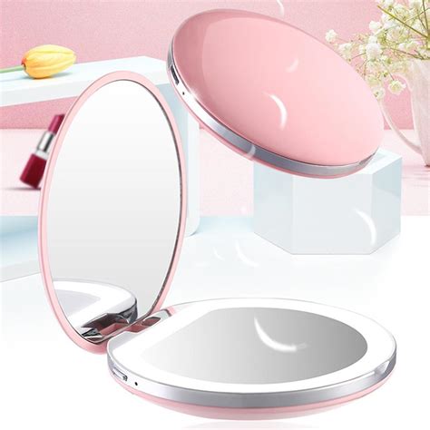 Magnifying Lighted Compact Led Makeup Mirror Mini Travel Cosmetic