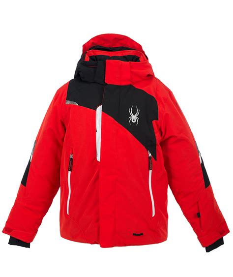 Spyder Boys Rival Jacket In Red Waterproof Breathable Warm