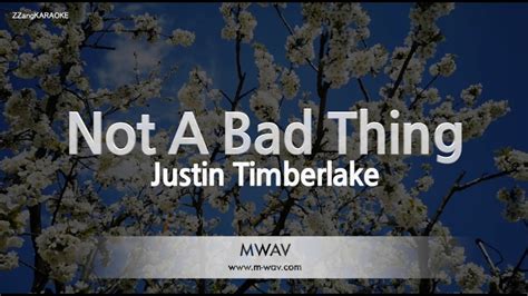 Justin Timberlake Not A Bad Thing Karaoke Version Youtube