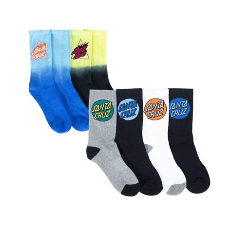 Santa Cruz Flamed Not A Dot And Other Dot Youth Sock 6 Pack Farm