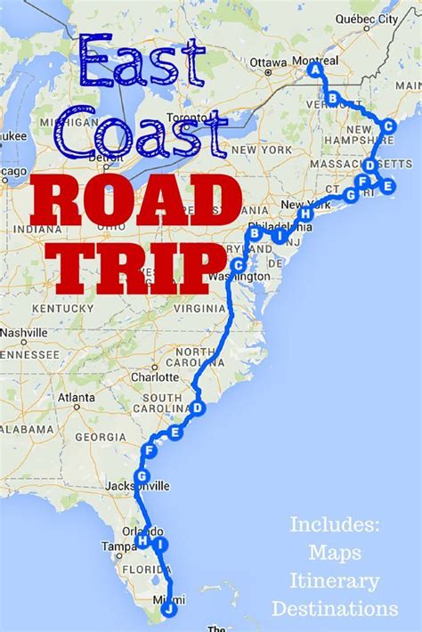 The Best Ever East Coast Road Trip Itinerary Road Trip Map East Coast Travel East Coast Road