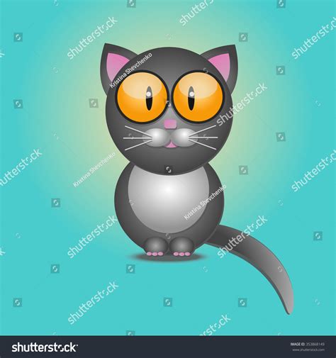 Cute Cat Orange Eyes Vector Illustration Stock Vector Royalty Free 353868149 Shutterstock