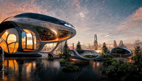 Obraz Space Expansion Concept Of Human Settlement In Alien World With