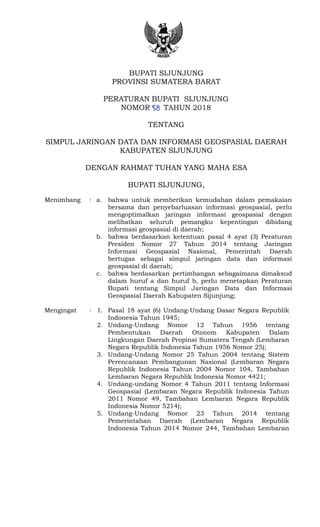 Peraturan Bupati Sijunjung Nomor Tahun Tentang Simpul Jaringan