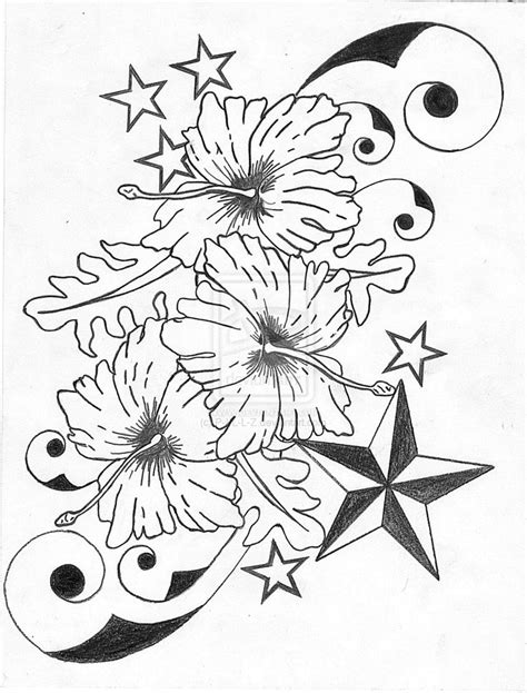 Hibiscus Tattoo Sketch At Paintingvalley Com Explore Collection Of Hibiscus Tattoo Sketch