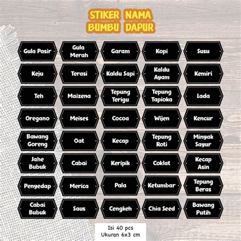 SET STIKER LABEL BUMBU DAPUR/ PANTRY [TINGGAL TEMPEL] | Shopee Indonesia