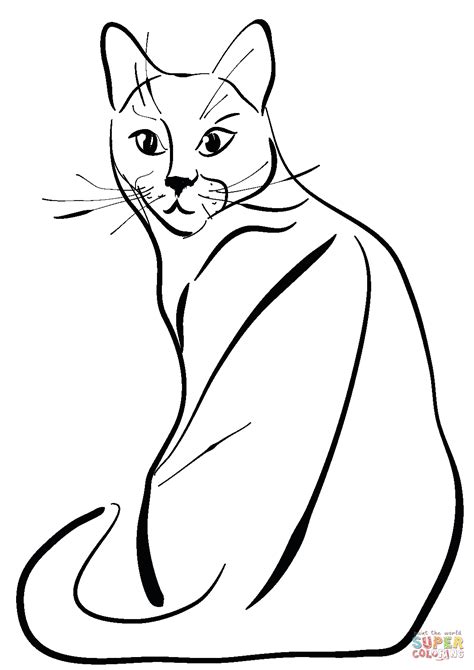 Use the download button to view the full image of how to draw a cat print. Sitting Cat coloring page | Free Printable Coloring Pages