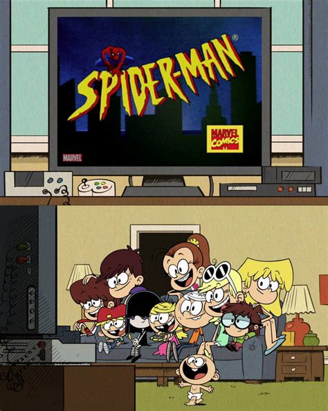 The Loud Kids Watching Spider Man 1994 By Shinrider On Deviantart