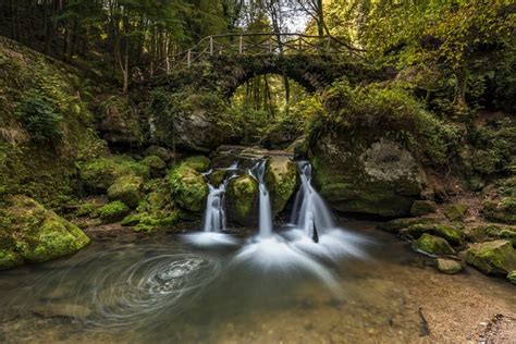 881763 4k 5k Luxembourg Forests Stones Waterfalls Bridges Moss