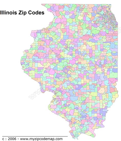 Illinois Zip Code Wall Map Maps Gambaran