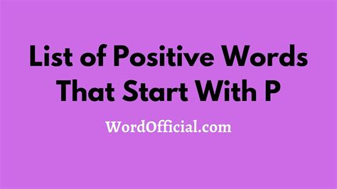 List Of Positive Words That Start With P Word Official