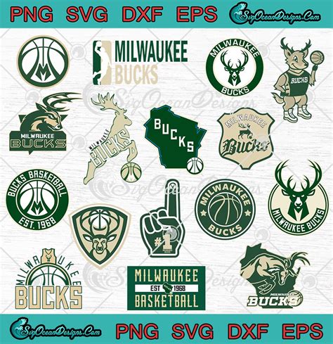 Milwaukee Bucks Logo Bundle Svg Png Eps Dxf Milwaukee Bucks Basketball Team Cricut Cameo File