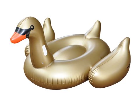 Swimline Giant Inflatable Ride On 75 Inch Golden Swan Float For Pools