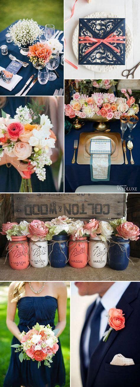Navy Blue And Peach Wedding Color Ideas Weddingsideas Peach Wedding