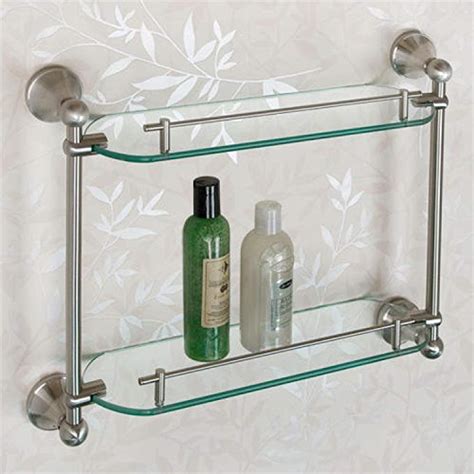 Naiture Collection Tempered Glass Shelf Two Shelves In Brushed Nickel Finish Review