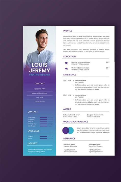 All the cv templates are created by qualified careers advisors and can be downloaded in word format; Professional CV And Resume Template | Resume design ...