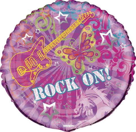 Unique Rock On Rockstar Birthday Party 18 Foil Balloon Purple Pink