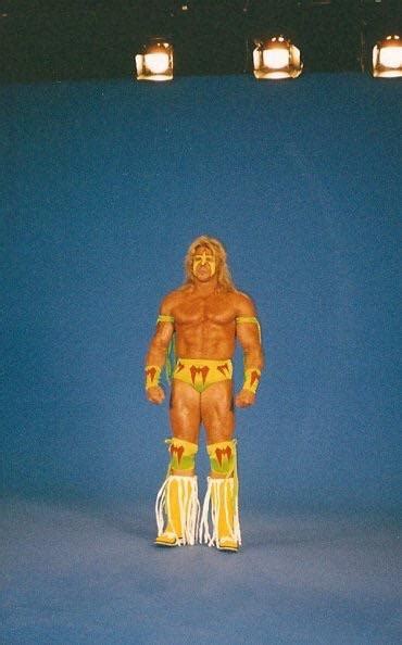 The Ultimate Warrior Posing Against A Blue Screen During The Making Of