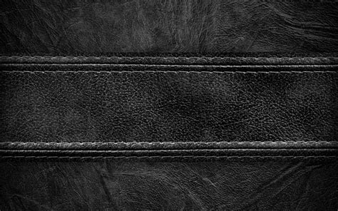 Download Wallpapers Black Leather 4k Leather Texture Seam Black