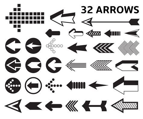 Arrows Svg Arrow Icons Arrow Bundle Clip Arts Set Vector Etsy