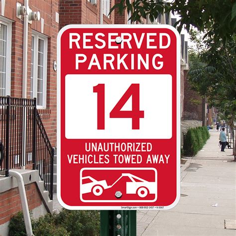 Reserved Parking Number 14 Sign Sku K 5567