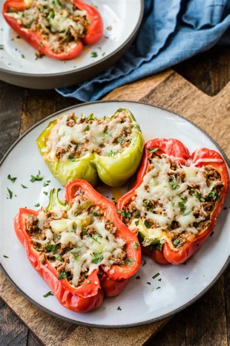 Low Carb And Keto Stuffed Peppers Kalyn S Kitchen