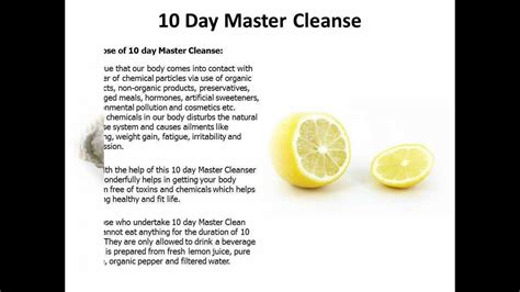 10 Day Master Cleanse The System To Detoxify Your Body And Soul Youtube