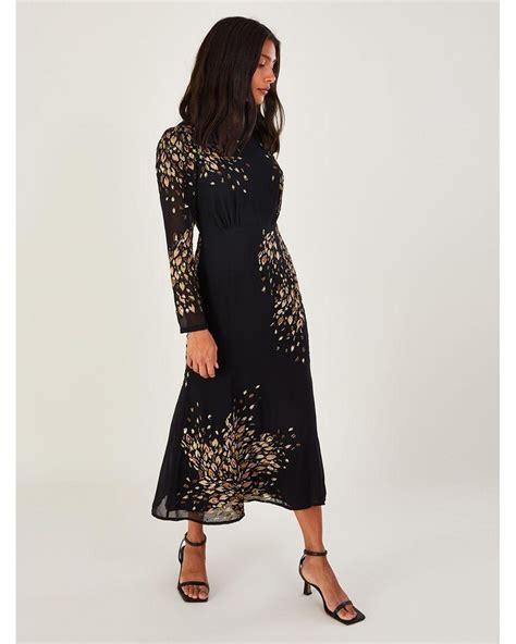 Monsoon Wendy Embroidered Midi Dress In Black Lyst Uk