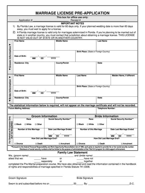 Certified marriage licenses are required to change your last name, join your partner's health insurance plan, become a citizen, and much more. Florida Marriage License - Fill Online, Printable ...