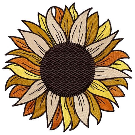 Detailed Sunflower 01 Machine Embroidery Design Machine Embroidery