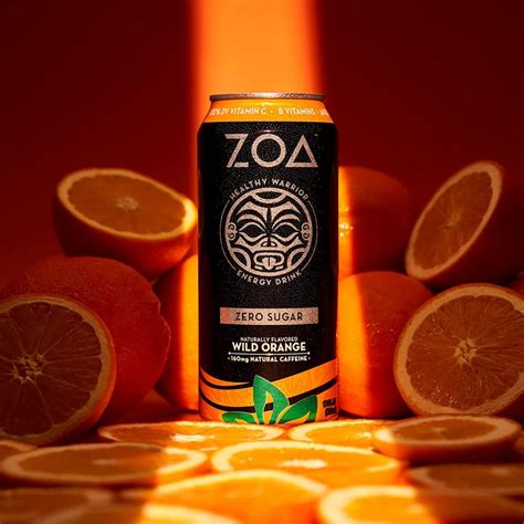 Zoa Zero Sugar Healthy Positive Energy Drink Wild Orange 16 Fl Oz