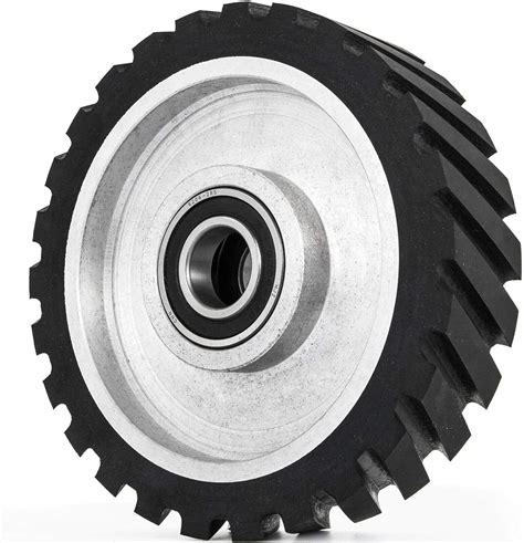 Happybuy X Inch Belt Grinder Rubber Wheel Serrated Rubber Contact