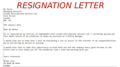 6 Samples Of Resignation Letter For Personal Reasons Doctemplates