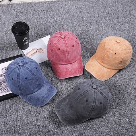 High Quality Washed Cotton Adjustable Solid Color Baseball Cap Unisex